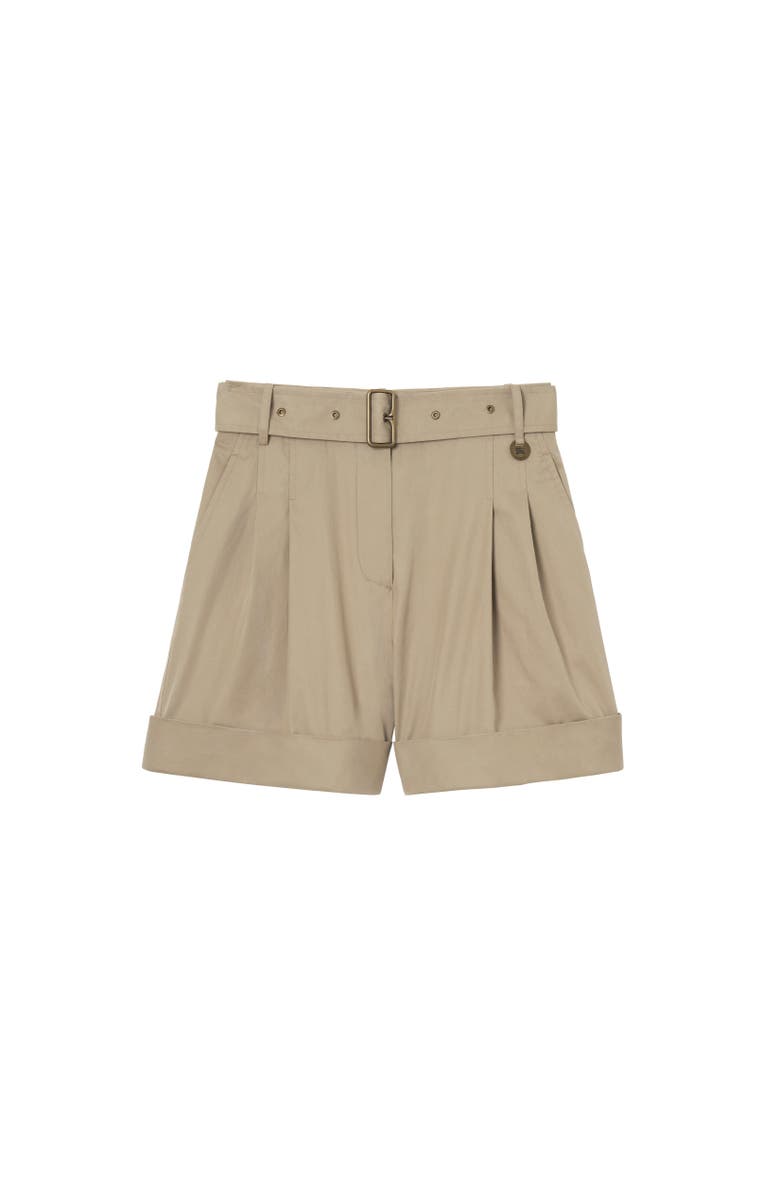 Burberry Belted Tropical Gabardine Shorts, Alternate, color, Saltmarsh Beige