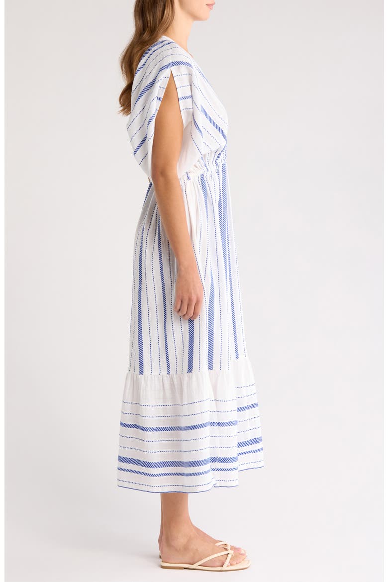 Leila Embroidered Cotton Blend Cover-Up Sundress, Alternate, color, TIKI AZURE