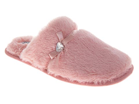 Womens Sparkling Brooch Slippers (Adults)
