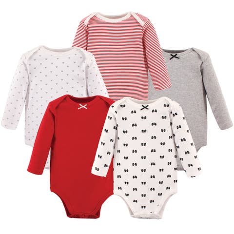 Everyday Long-Sleeve Cotton Bodysuits Bundle of 5