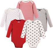Hudson Baby Everyday Long-Sleeve Cotton Bodysuits Bundle of 5
