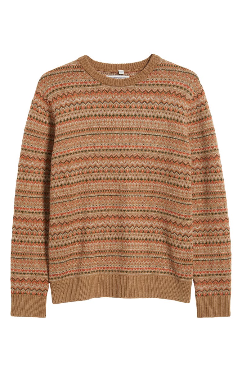 Schott NYC Fair Isle Wool Blend Sweater, Alternate, color, Camel