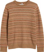 Schott NYC Fair Isle Wool Blend Sweater
