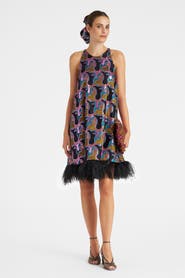 La DoubleJ La Fenice Mini Dress Spritz Blue Petrol