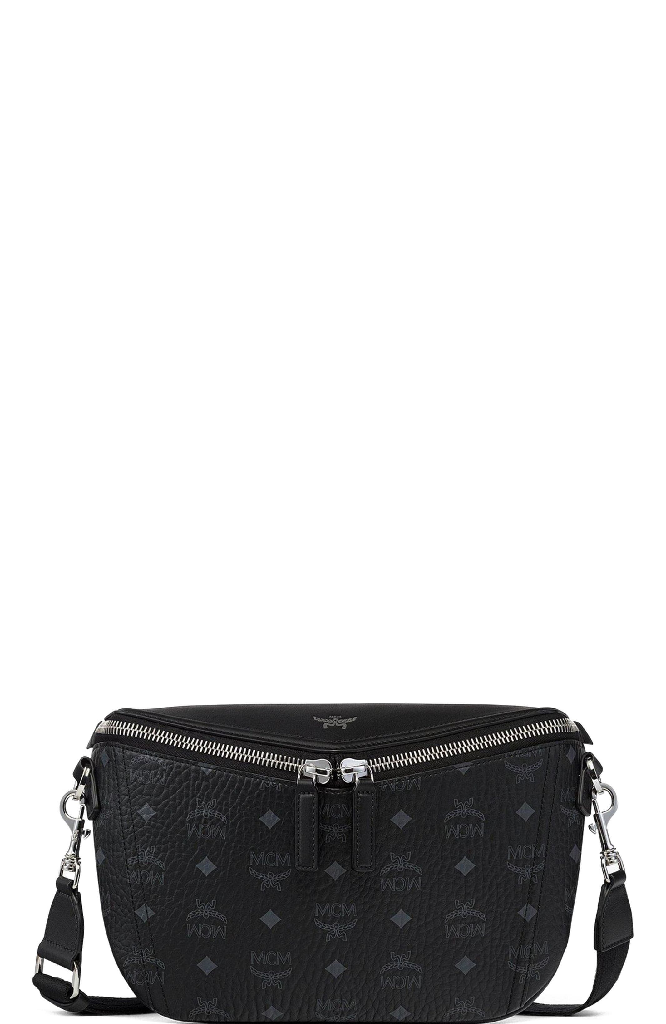MCM Small Diamant 3D Crossbody in Visetos Leather Mix, Main, color, Bk