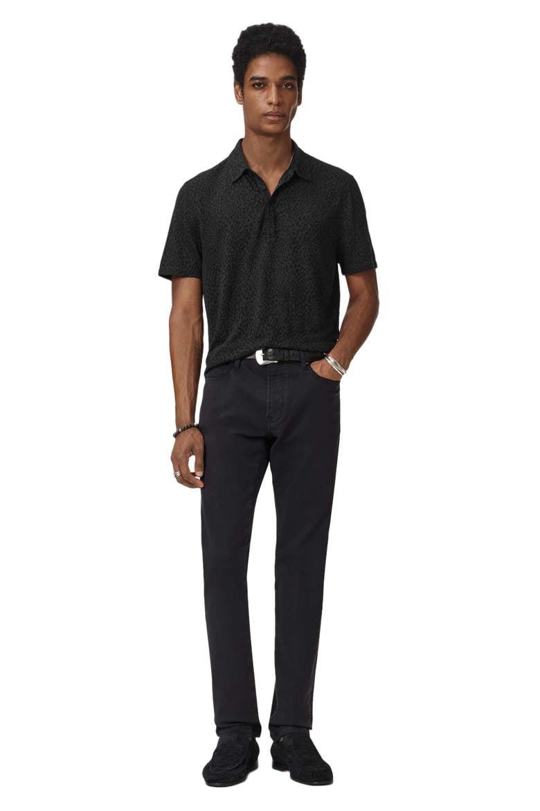 Marcel Distorted Dot Jacquard Polo, Alternate, color, CHARCOAL