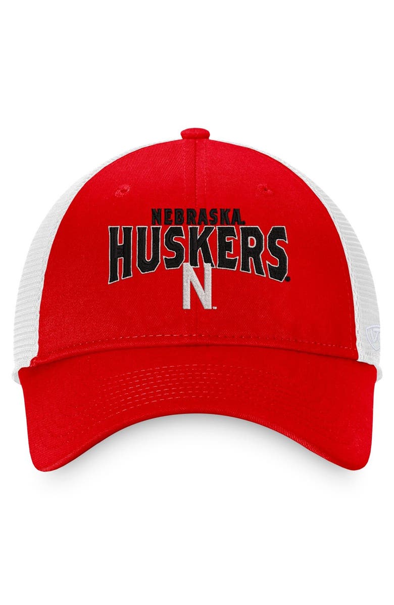 TOP OF THE WORLD Men's Top of the World Scarlet/White Nebraska Huskers Breakout Trucker Snapback Hat, Alternate, color, Scarlet