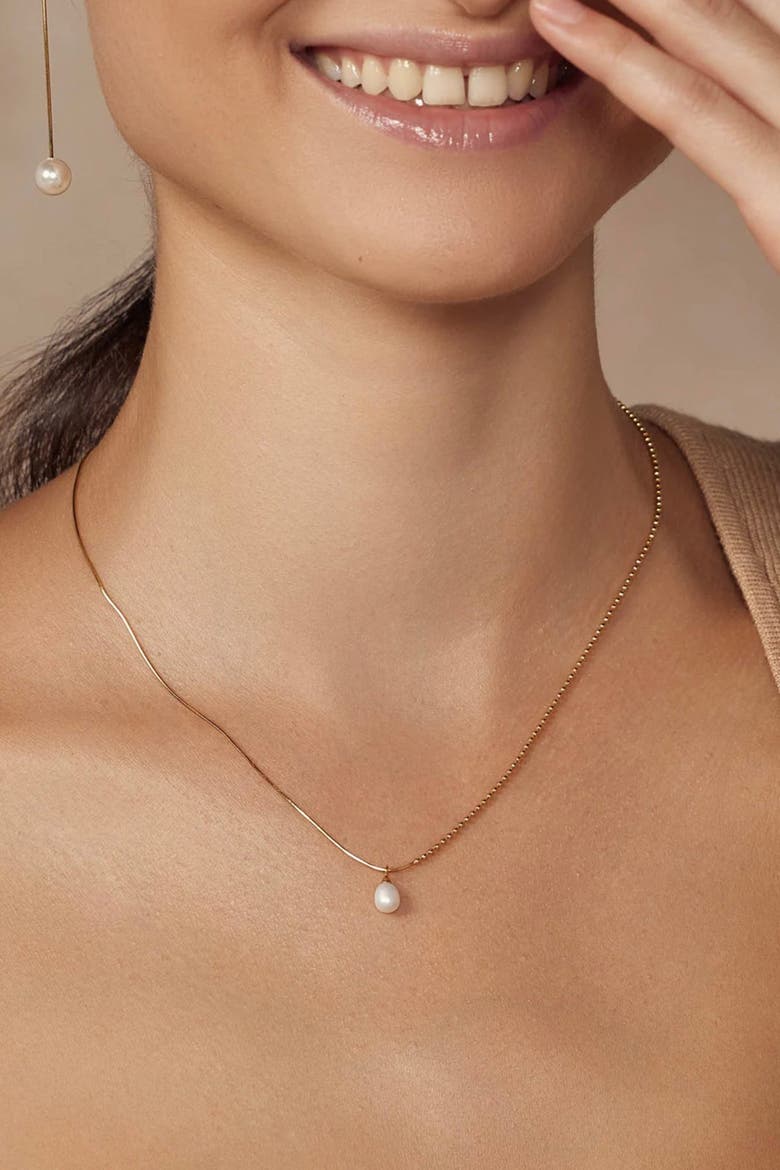 Sterling Silver 18k Gold Plated Maggie Necklace Dainty Trendy Gift, Alternate, color, Gold