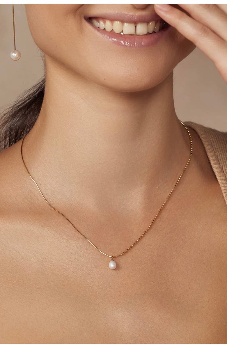 Bearfruit Jewelry Sterling Silver 18k Gold Plated Maggie Necklace Dainty Trendy Gift, Alternate, color, Gold