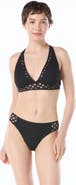 Carmen Marc Valvo See Through Crochet Halter Bikini Top