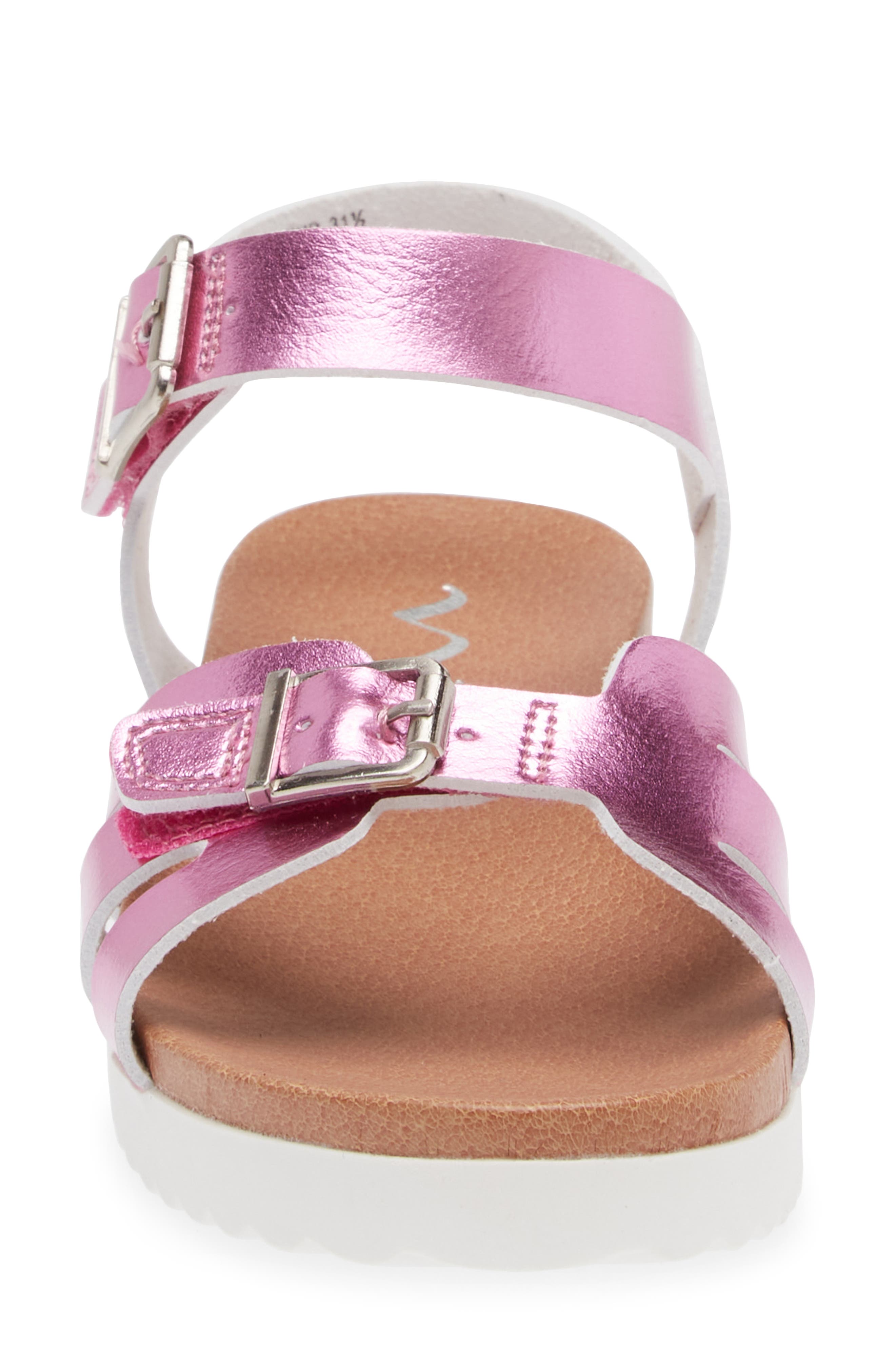 Nina Kids' Lacey Metallic Strappy Sandal, Alternate, color, Dark Pink Metallic