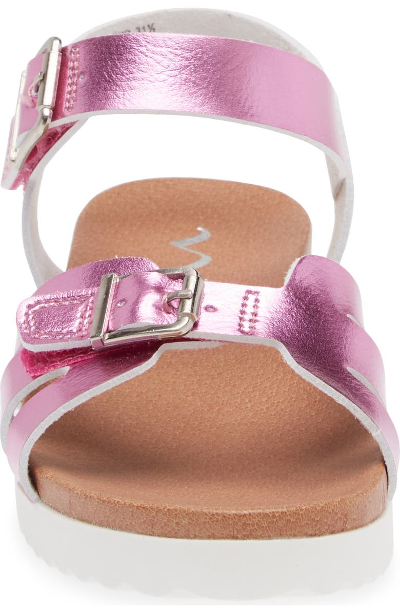Nina Kids' Lacey Metallic Strappy Sandal, Alternate, color, Dark Pink Metallic