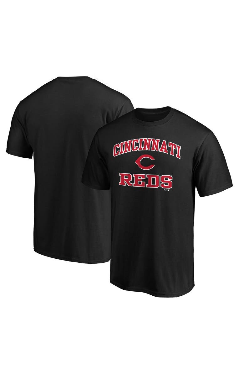 FANATICS Men's Fanatics Branded Black Cincinnati Reds Heart & Soul T-Shirt, Main, color,