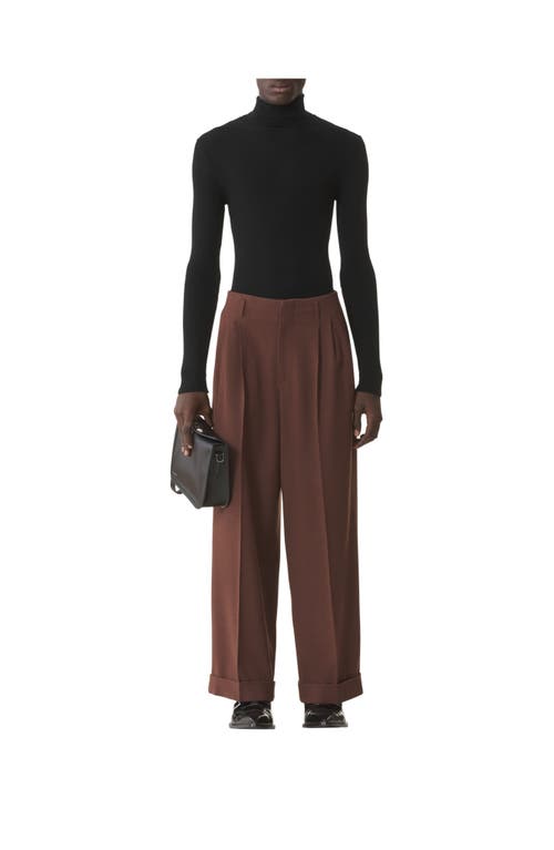 Lanvin Turtleneck Sweater In Merino Wool And Silk In Black