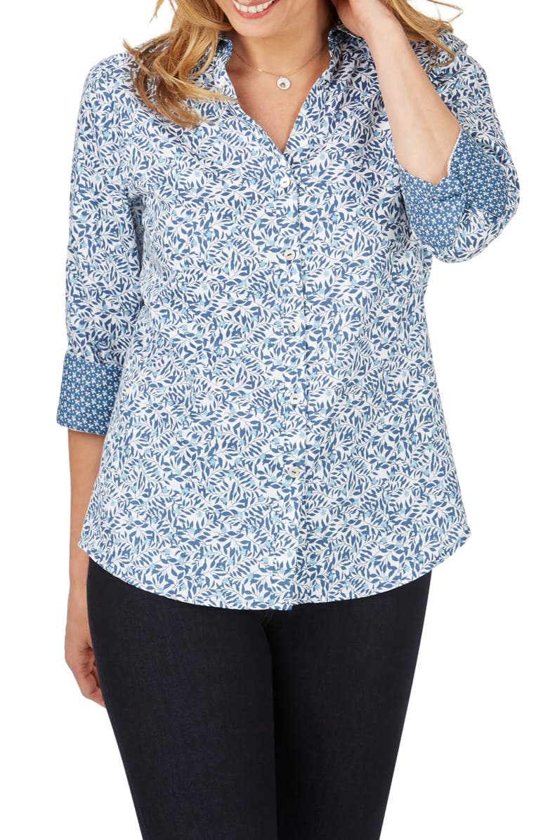 Foxcroft Mary Winding Vines Print Shirt, Main, color,
