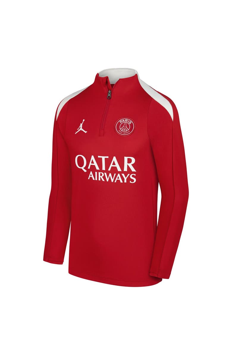 Jordan Brand Youth Jordan Brand  Red Paris Saint-Germain 2025/26 Strike Drill Performance Quarter-Zip Pullover Top, Alternate, color, 