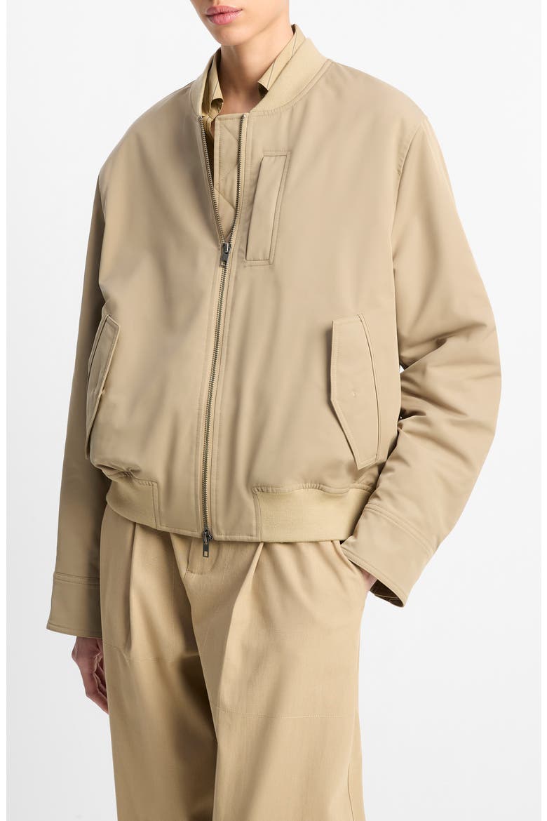 Relaxed Tech Bomber Jacket, Main, color, FAWN