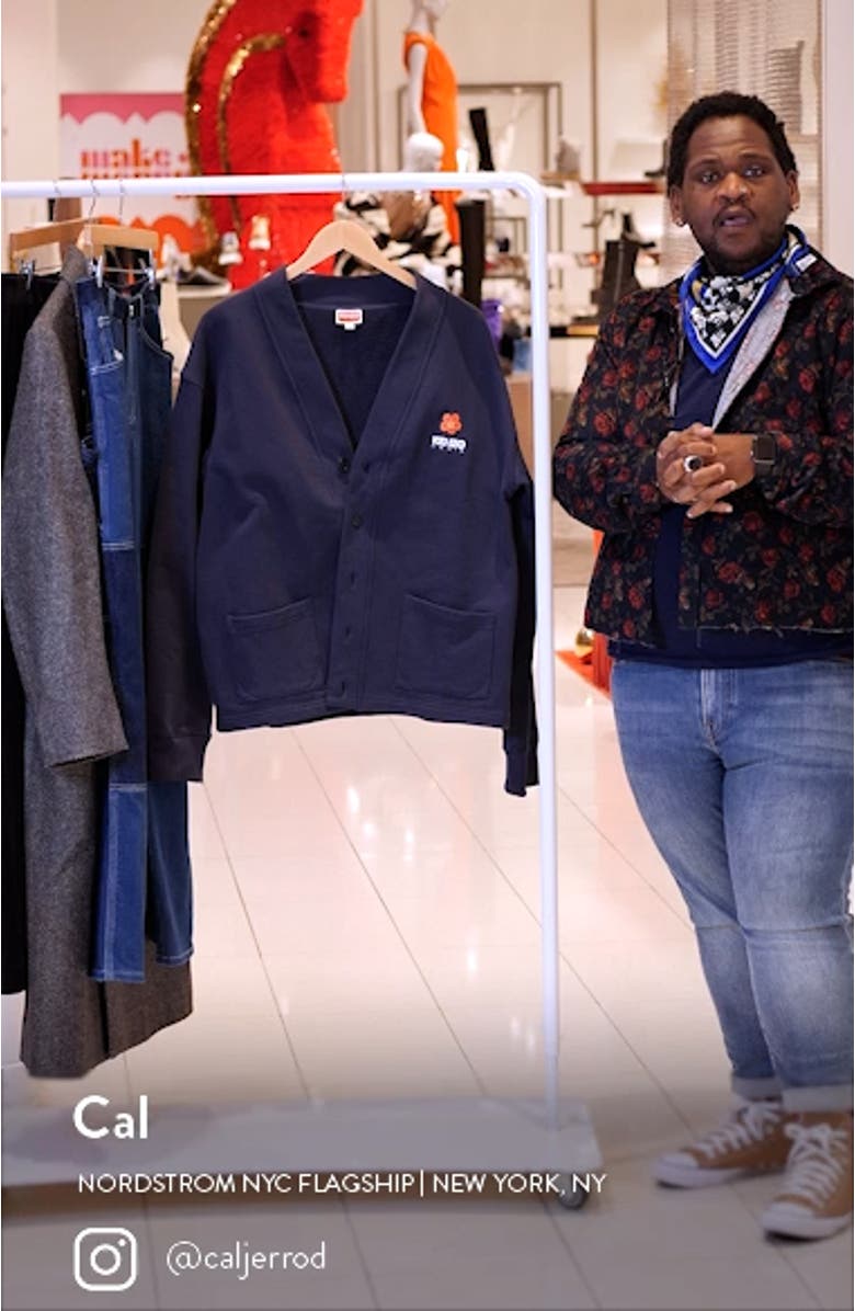 Boke Flower Graphic Fleece Cardigan, sales video thumbnail