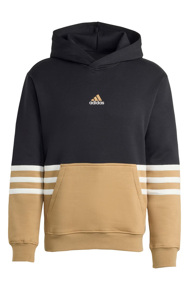 adidas Archive Colorblock Hoodie, Alternate, color, Black/ Cardboard