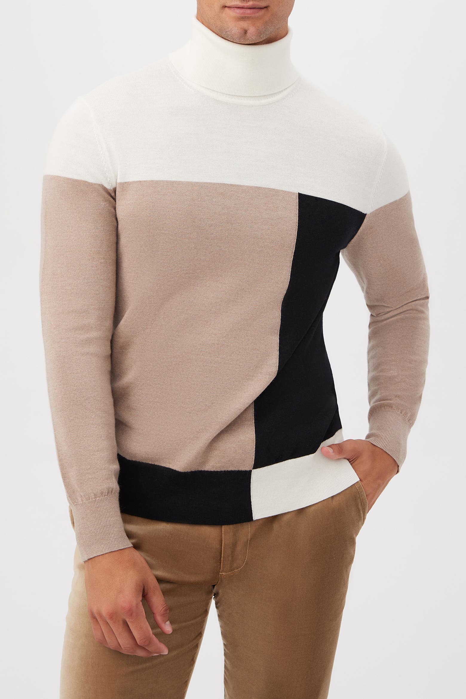 Free Turtle Filter Pattern MR TURK Callisto Color Block Turtle Neck Sweater (Men) | Nordstrom