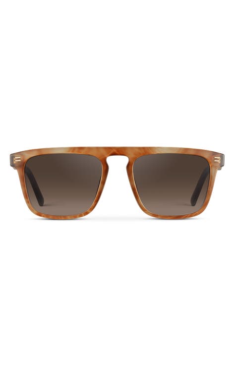 Sawyer - 53mm Squared Aviator Polarized Sunglasses