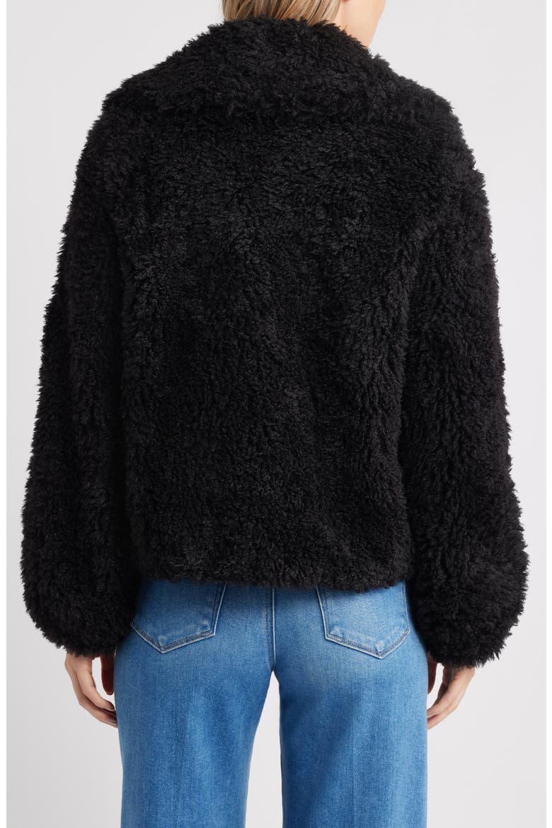 Short Faux Fur Jacket, Alternate, color, BLACK