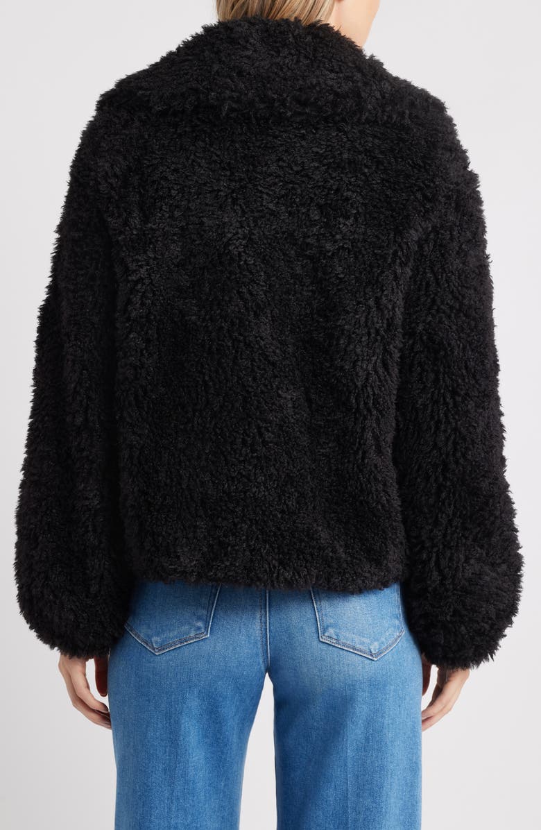 Sam Edelman Short Faux Fur Jacket, Alternate, color, Black
