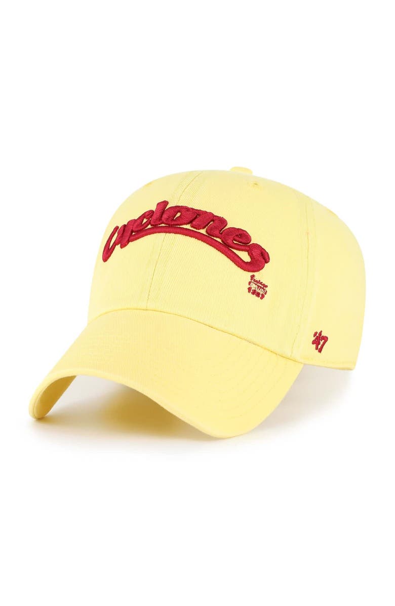 '47 Men's '47 Maize Iowa State Cyclones Vault Clean Up Adjustable Hat, Main, color, 