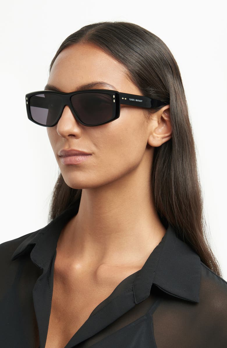 Isabel Marant 52mm Flat Top Sunglasses, Alternate, color, Black Grey
