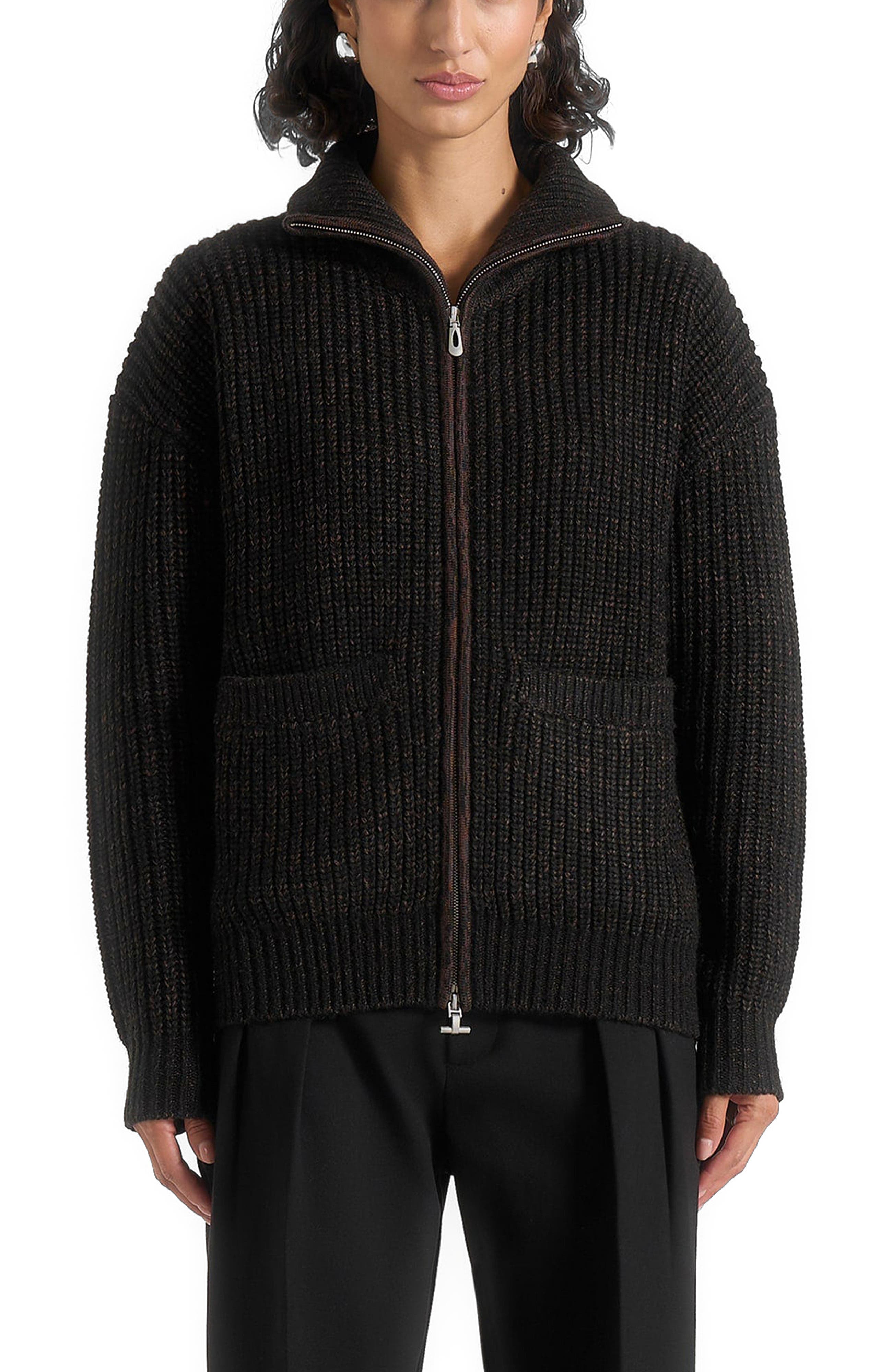 Jamie Unisex Speckled Wool Zip Through Jacket - image 2