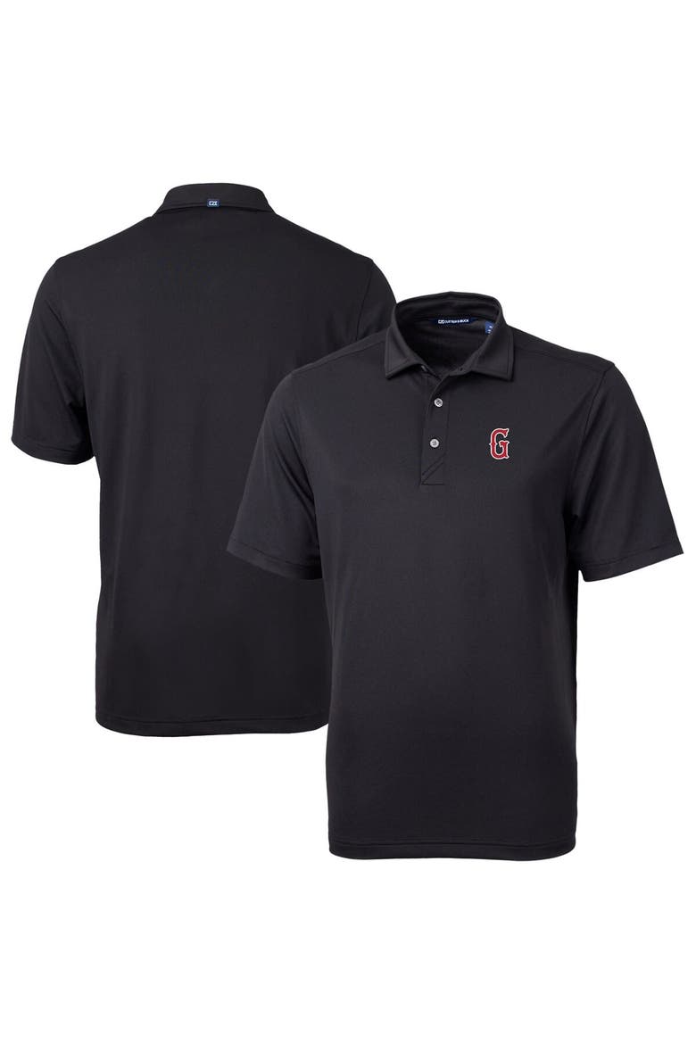 Men's Cutter & Buck Black Greenville Drive Virtue Eco Pique Recycled Polo, Main, color, Black