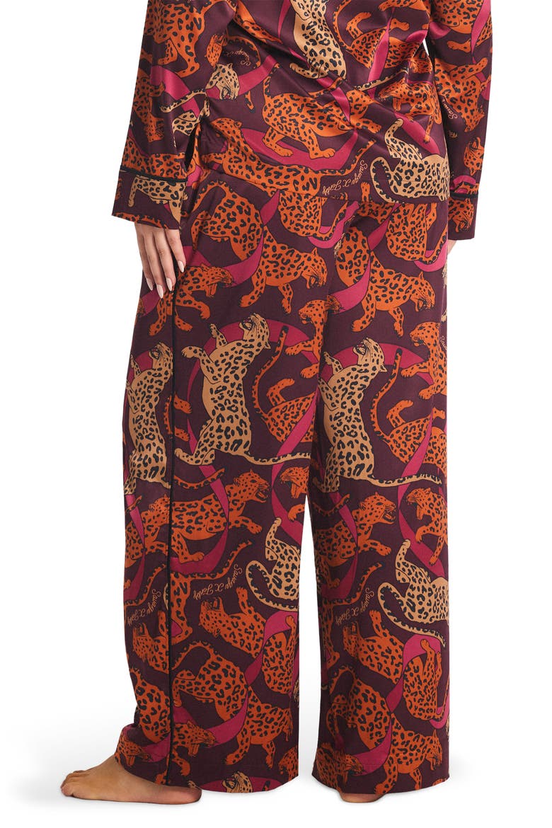 Ever After Satin Sleep Pants, Alternate, color, PURPLE PERSUASION / TOFFEE TAN