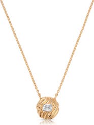 Ettika Textured Baguette Disc Necklace