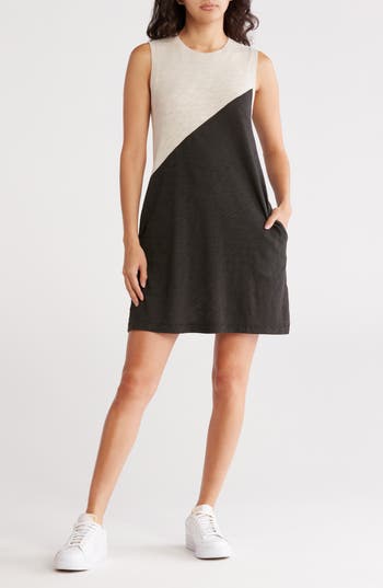 Atm Anthony Thomas Melillo Colorblock Cotton Tank Dress
