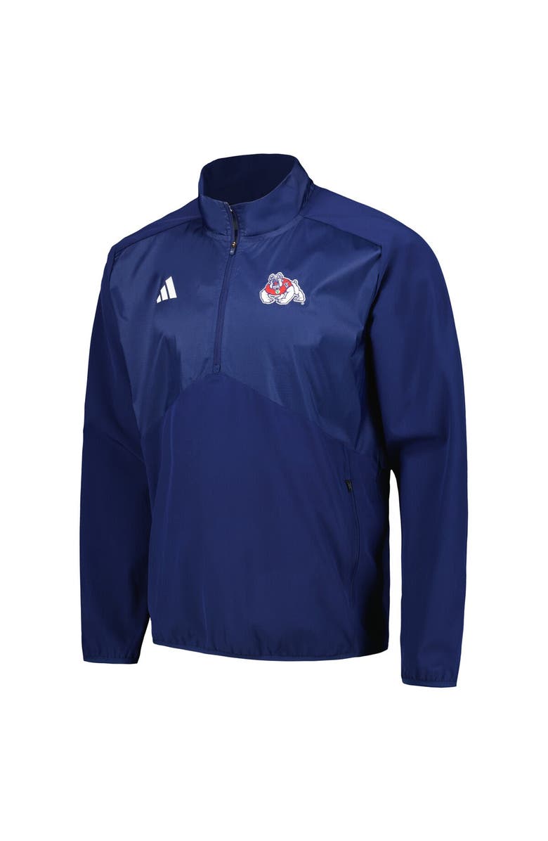 adidas Men's adidas Navy Fresno State Bulldogs Sideline AEROREADY Raglan Quarter-Zip Jacket, Alternate, color, Navy