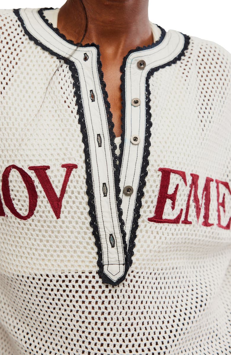 Free People FP Movement Camp Out Embroidered Open Stitch Top, Alternate, color,