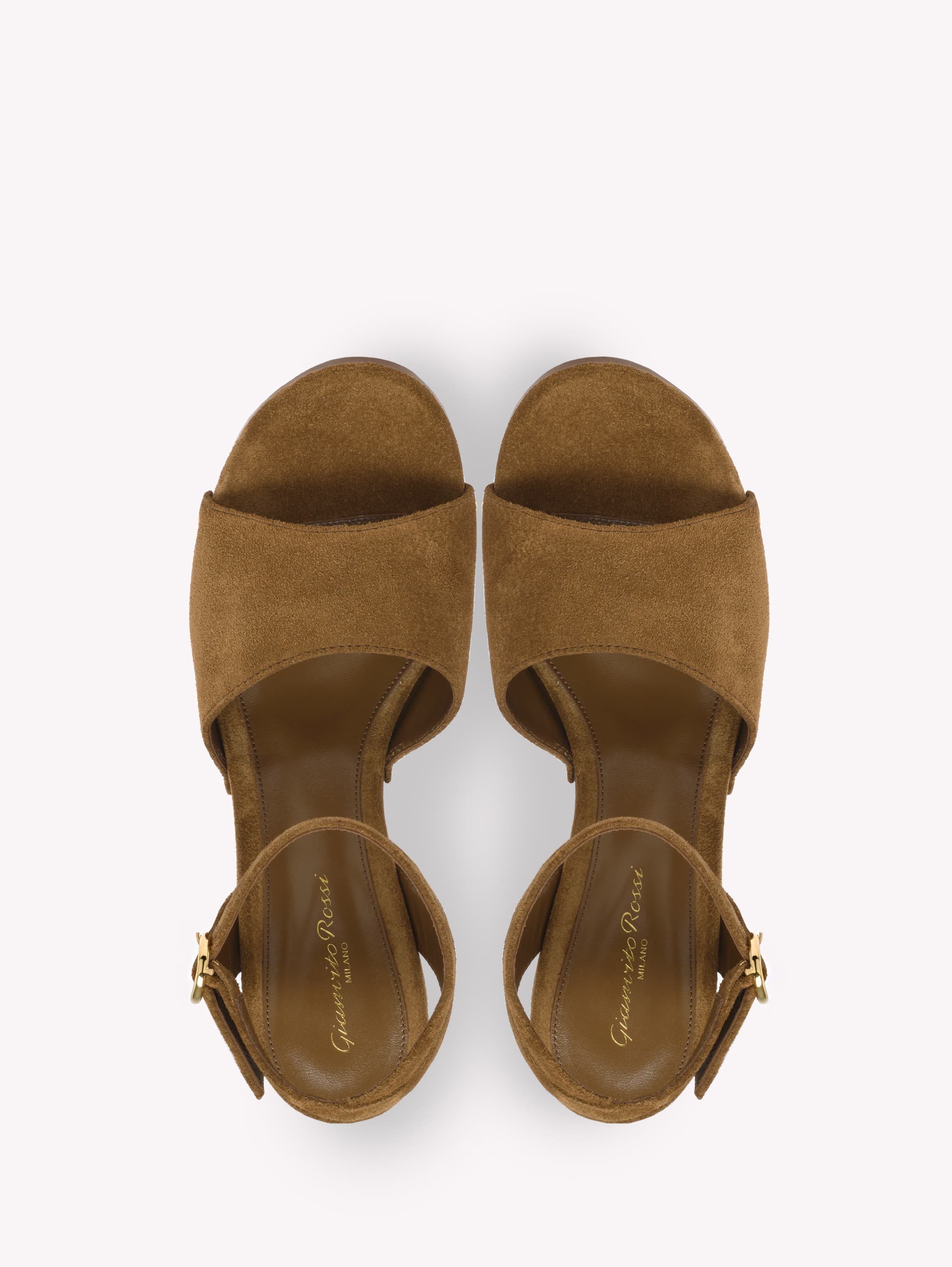 Gianvito Rossi Studded Suede Platform Sandals, Alternate, color, Brown Suede