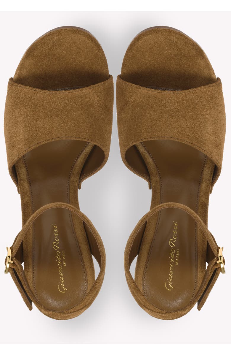 Gianvito Rossi Studded Suede Platform Sandals, Alternate, color, Brown Suede