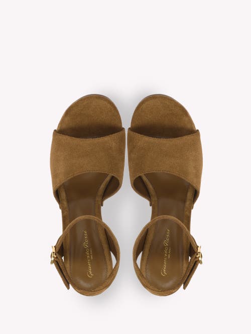 Gianvito Rossi Studded Suede Platform Sandals In Brown