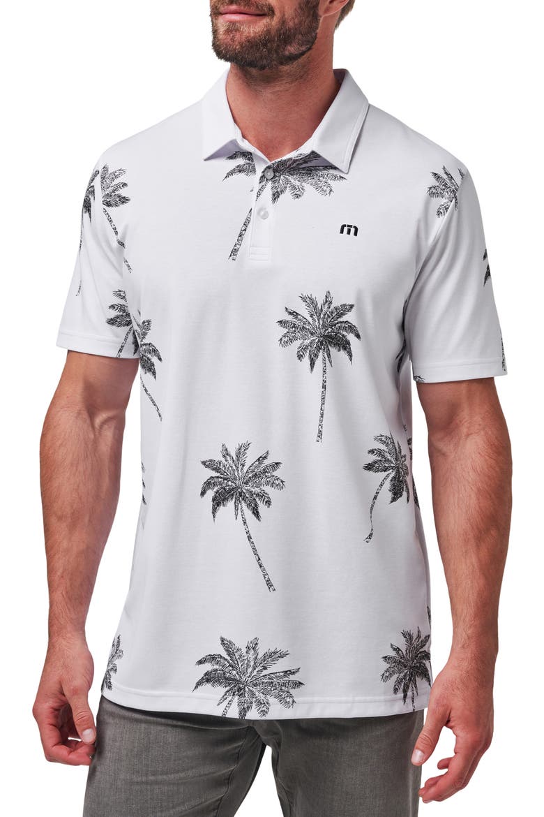 Mesic Palm Tree Polo, Main, color, WHITE