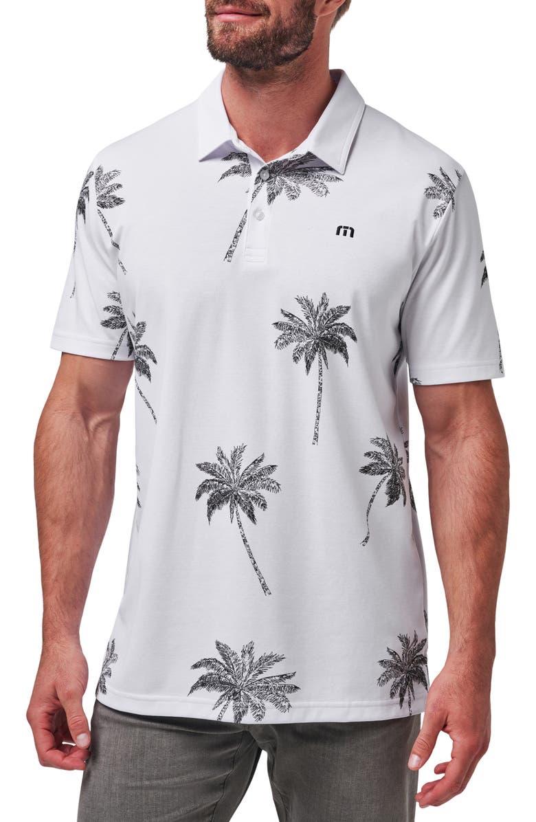 TravisMathew Mesic Palm Tree Polo, Main, color, White