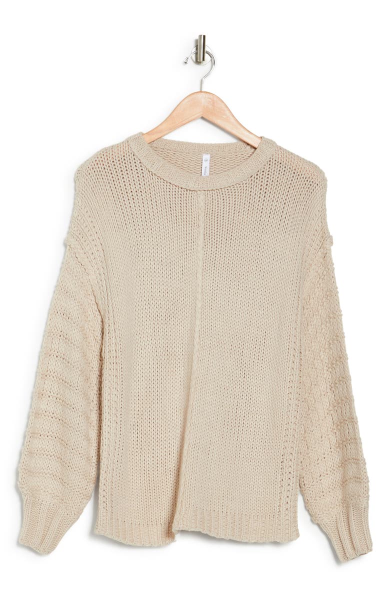 WISHLIST Long Puff Sleeve Sweater, Alternate, color, Cream