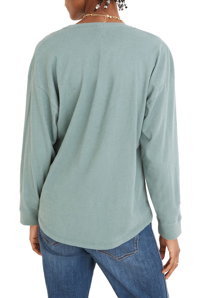 Softfade Cotton V-Neck Relaxed T-Shirt, Alternate, color, FADED SHALE