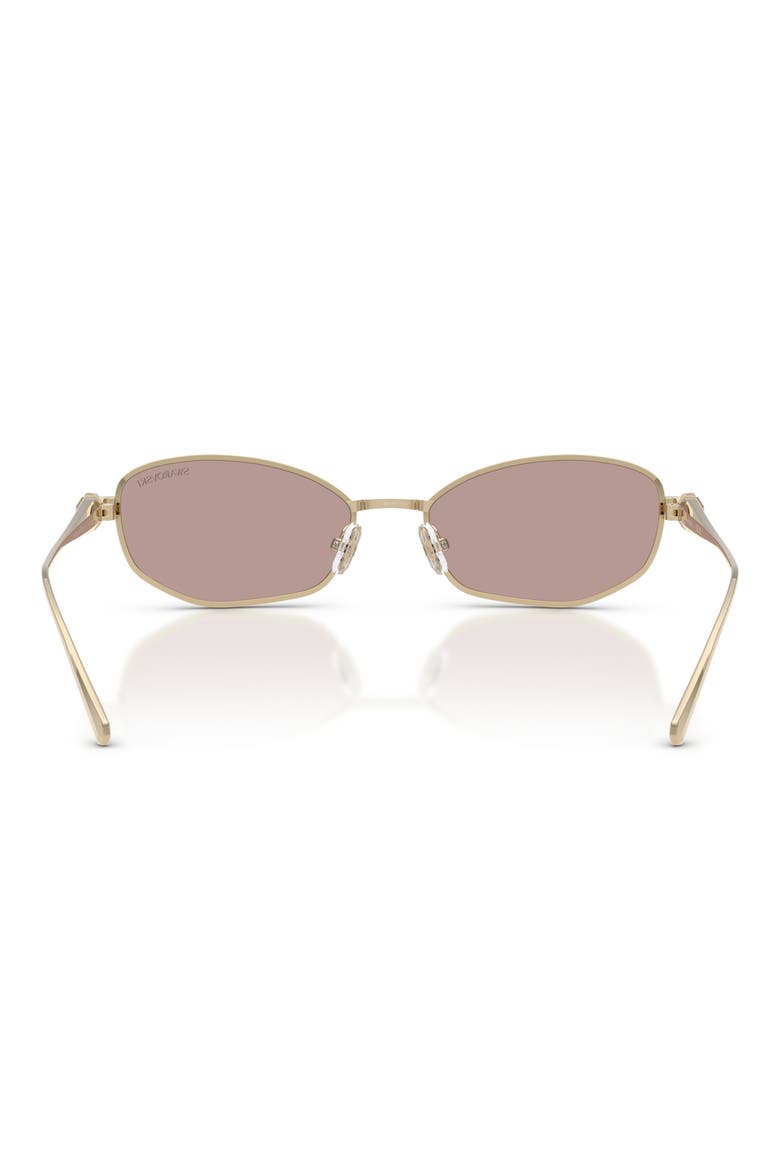 55mm Pillow Sunglasses, Alternate, color, PALE GOLD / LIGHT PURPLE BROWN