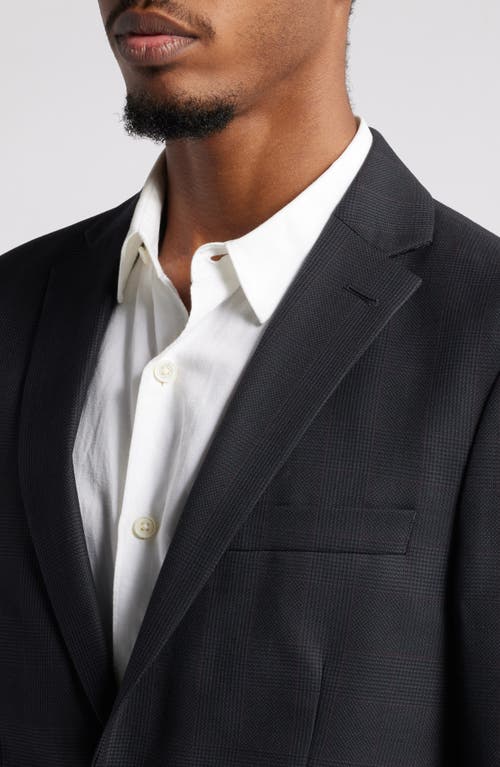 Open Edit Plaid Slim Fit Stretch Wool Blend Sport Coat In Grey Dark Glen Plaid