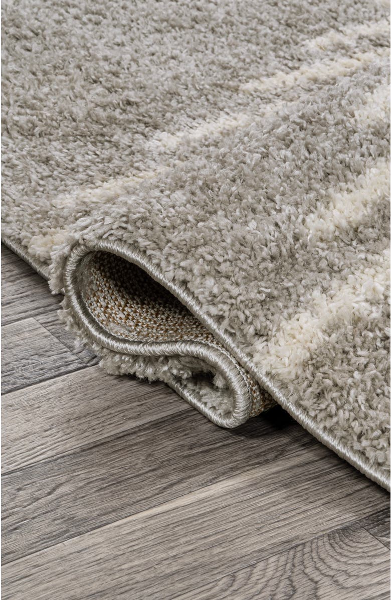 JONATHAN Y Elm Diamond Stripe Geometric Shag Area Rug, Alternate, color, Gray/Ivory