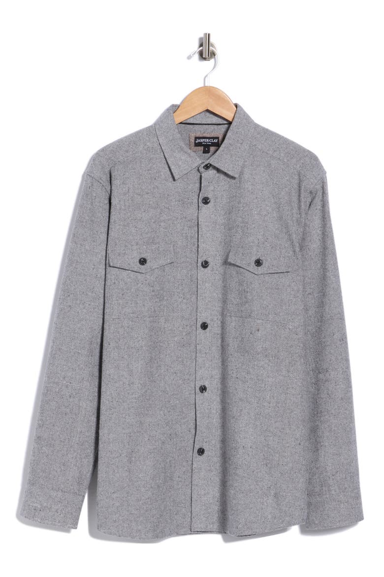 Brushed Long Sleeve Shirt, Alternate, color, CHARCOAL