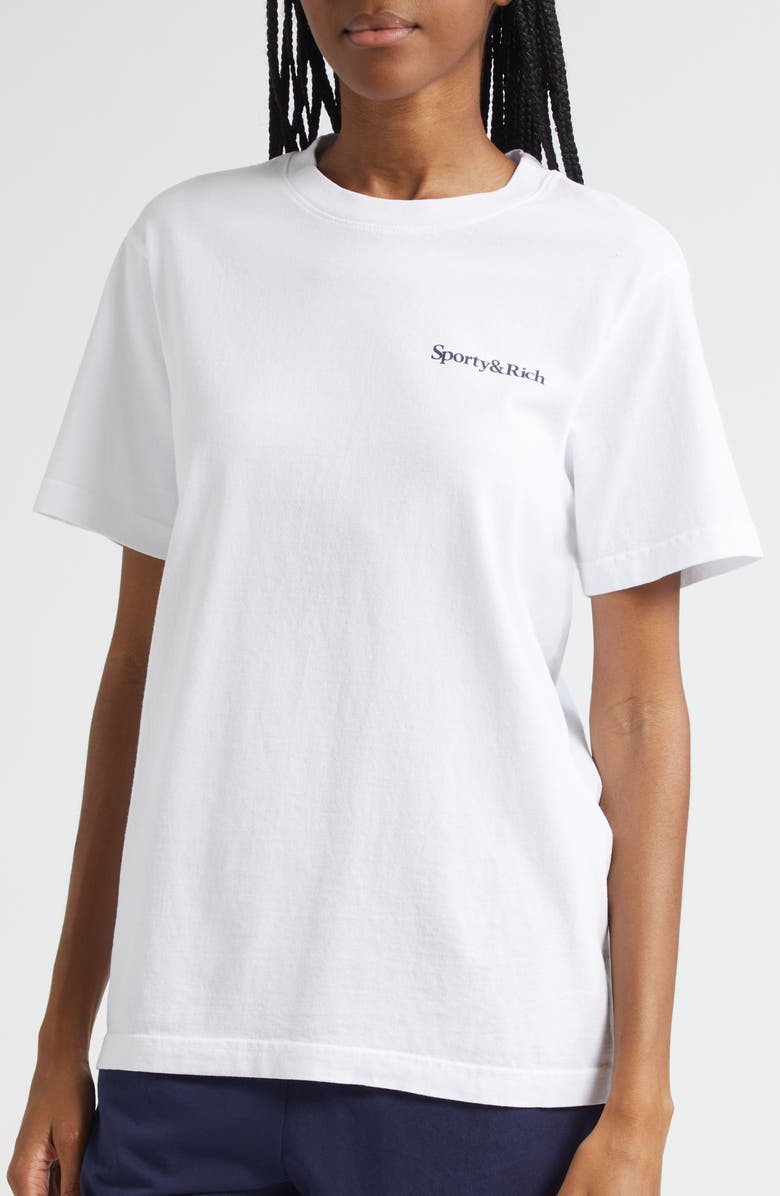 Sporty & Rich Health is Wellness Logo Graphic T-Shirt, Alternate, color,