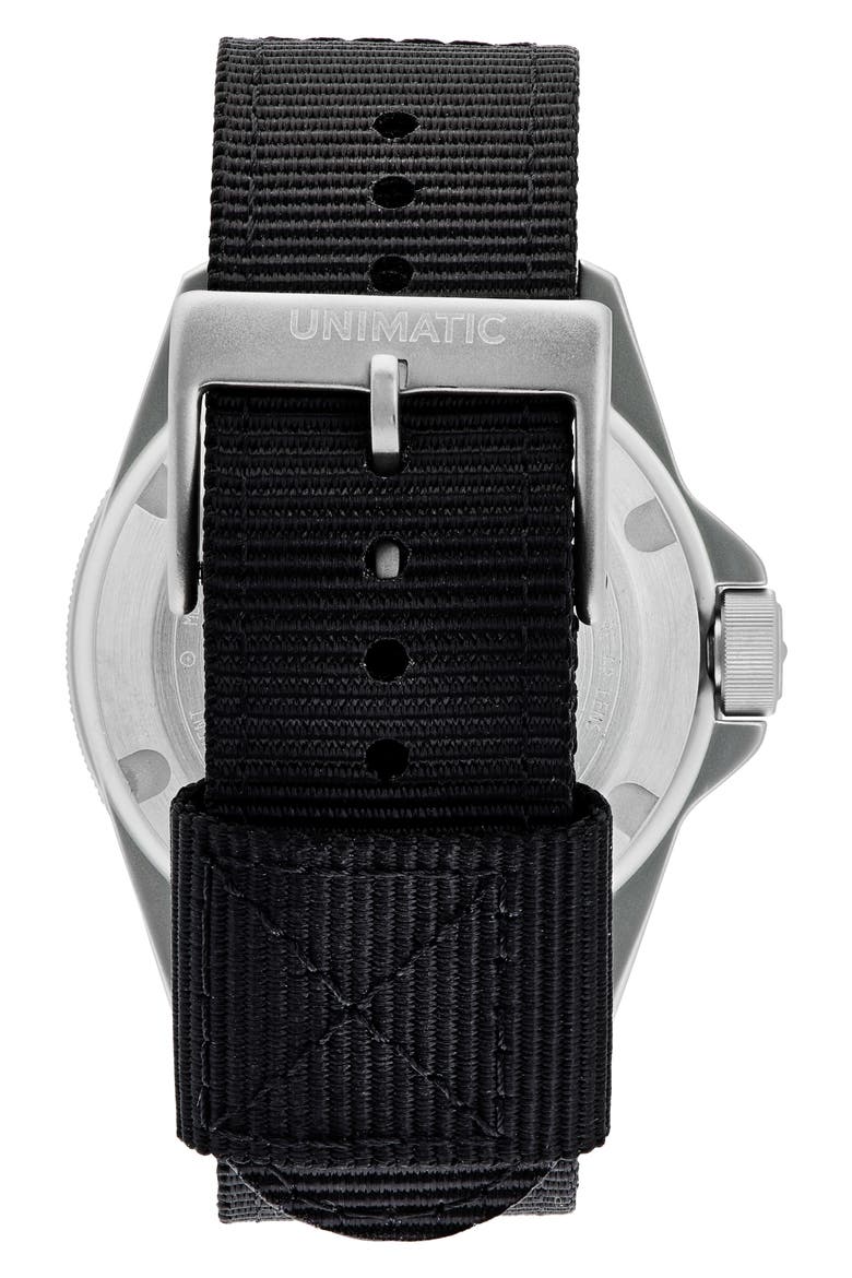 Modello Quattro Quartz NATO Strap Watch, 41mm, Alternate, color, BLACK STEEL