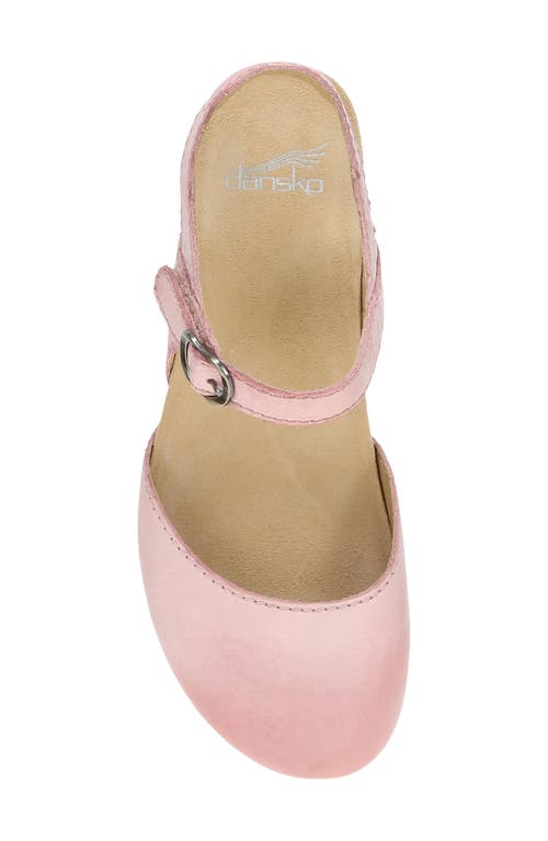 Dansko Tiffani Wedge Pump In Pink Milled Burnished